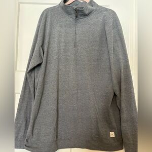 Linksoul‎ Pullover 1/4 Zip Mens Large Heather Grey Long Sleeve Mock Neck golf